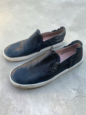 Kate Spade Lilly Slip-On Leather Sneakers Black 10